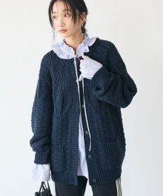 CRAFT STANDARD BOUTIQUE ざっくり柄Mixケーブルニットカーディガン