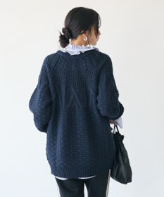 CRAFT STANDARD BOUTIQUE ざっくり柄Mixケーブルニットカーディガン