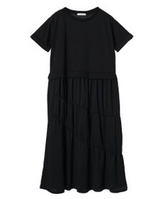 Green Parks カットソー異素材ドッキングワンピース