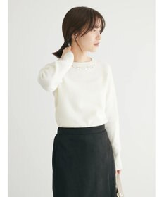 Green Parks ビジュー付きニットプルオーバー