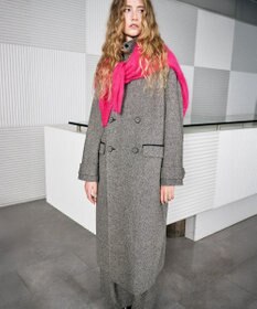 uncrave ネップツィード ロングチェスターコート