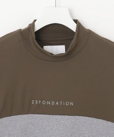 23区GOLF 【23Fondation】カラーブロック モックネックシャツ 一枚で主役級 ストレッチ性◎