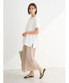 Green Parks インド綿 フレンチスリーブ前後差カットプルオーバー