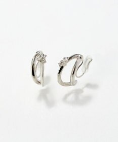 Phoebe 〈痛くないシリーズ/アレルギー対応〉シャイニーダブルフープライトフィットイヤリング　シルバー