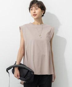 23区 L 【洗える】コンパクトヤーン フレアデザイン ノースリーブ カットソー