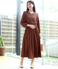 Tiaclasse 【洗える・新色追加】パフスリーブプリーツワンピース