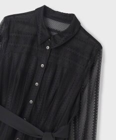 GRACE CONTINENTAL ストライプレースシャツワンピース