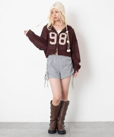 WEGO ナンバリングメッシュニットパーカー