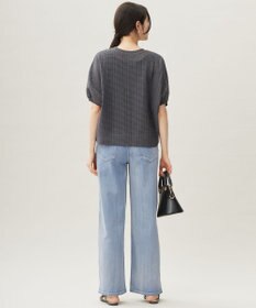 自由区 【カタログ掲載・洗える】チェックジャカード カットソー