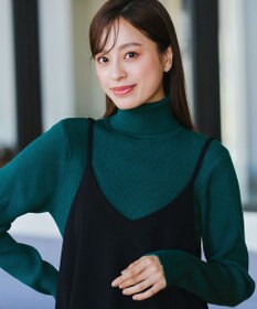 Tiaclasse L 【新色追加・洗える】リブタートルニット