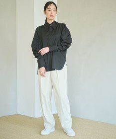 #Newans 【アイロンいらず】尖り襟ギャザースリーブブラウス