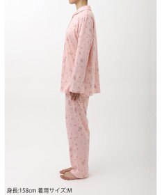 WACOAL ワコール_リラックス＆スリープ パジャマ 長袖 長ズボン 綿100％(本体) 薄手ニット素材 上下セット 前開き 春 秋 ミントン NDX500 /ワコール