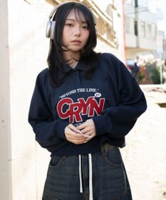 WEGO 襟付きグラフィックショートスウェット