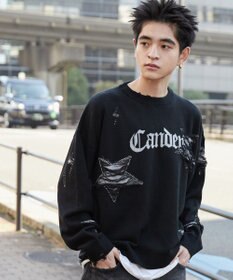 WEGO 【ユニセックス着用ITEM】ダメージジャガードニットプルオーバー