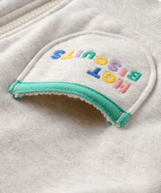 MIKI HOUSE HOT BISCUITS 【80-120cm】マルチカラー 裏毛パイル くまみみパーカー