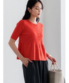 Te chichi ペプラムハーフスリーブニット