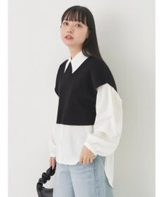 earth music&ecology ＳＥＴ２点ニットベスト＋シャツ