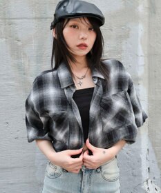 WEGO ショートチェックシャツ（S）