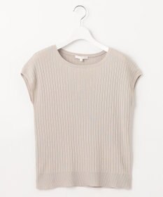 自由区 L 【アンサンブル対応・洗える】ハイツイストコットンアセテートフレンチスリーブ ニット