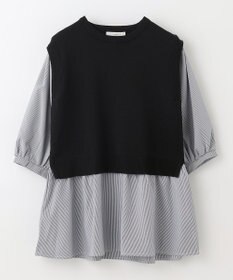 ANY 【洗濯機可】ニットレイヤードブラウス