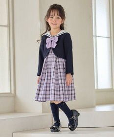 ANY KIDS 【2点セット】セーラージャケット+チェックワンピース