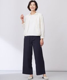 J.PRESS LADIES 【洗える】エアロツイルストライプ イージーパンツ