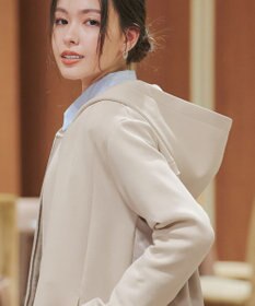 Tiaclasse 【洗える】異素材ドッキングフーディー