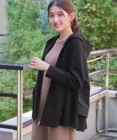 Tiaclasse 【洗える】異素材ドッキングフーディー