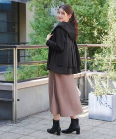 Tiaclasse 【洗える】異素材ドッキングフーディー