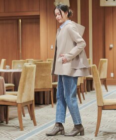 Tiaclasse 【洗える】異素材ドッキングフーディー