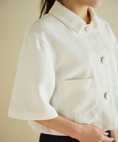 #Newans 【シワになりにくい】〈花乃まりあさんコラボ〉クロップドシャツジャケット