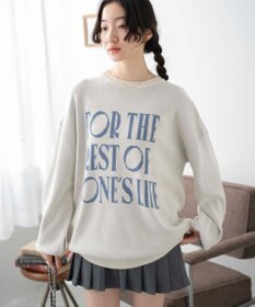 WEGO ロゴジャガードニットプルオーバー