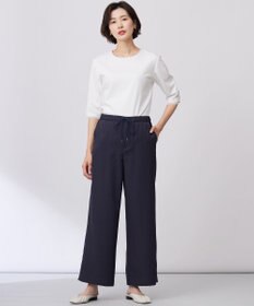 J.PRESS LADIES 【洗える】エアロツイルストライプ イージーパンツ