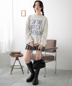 WEGO ロゴジャガードニットプルオーバー