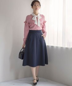 組曲 バスケット編みフリル ニット