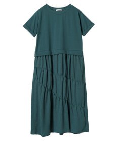 Green Parks カットソー異素材ドッキングワンピース