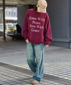 WEGO 【ユニセックス着用ITEM】ベロアモールグラフィックプルオーバー