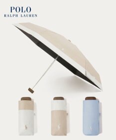 MOONBAT 【WEB限定】POLO RALPH LAUREN(ポロ ラルフローレン) 晴雨兼用日傘 折りたたみ傘 コンパクト PPワンポイント刺繍 一級遮光 遮熱 UV