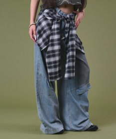 WEGO フェイクシャツスリーブデニム