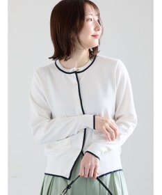 Te chichi ポケット付きクルーネックカーディガン