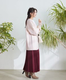 Tiaclasse 【洗える】袖先フリルミドル丈カーディガン