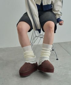 WEGO 【暖かい】厚底ショートFムートンブーツ