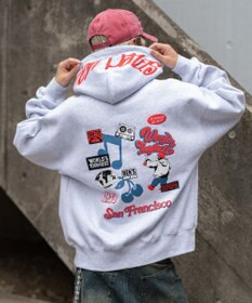 WEGO 【ユニセックス着用ITEM】別注BENDAVISグラフィックプルパーカー