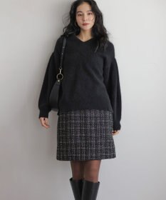 組曲 ラメステッチツイード スカート