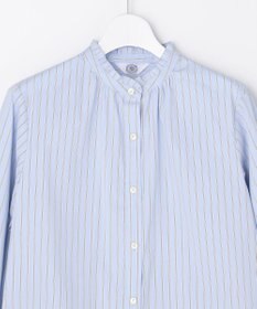 J.PRESS LADIES S BEZコットンナイロン ストライプ フリル襟 ブラウス