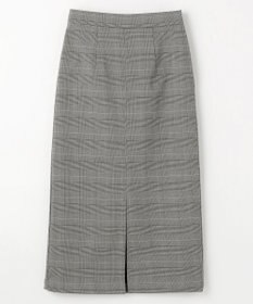 ANY L 【手洗い可/ウエストゴム/裏起毛】チェックボンディングタイトスカート