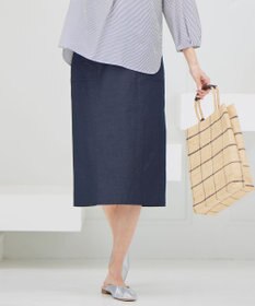 J.PRESS LADIES 【洗える・吸水速乾】コットン麻シェルドライ ナロー スカート