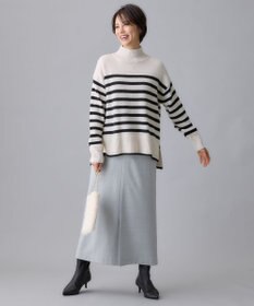 自由区 【洗える】ウールカシミヤブレンドハイネック ニット