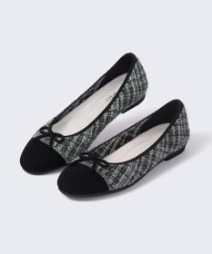 steppi 【WEB・一部店舗限定/洗える】ツイード柄 ラウンド バレエ パンプス