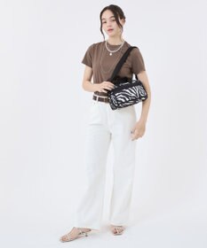 LeSportsac MINI DUFFEL CROSSBODY/クリームブラックゼブラ